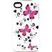 Broodi Hard Cover Case for Apple iPhone 4/4S Black & White w/ Pink Butterfly