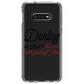 DistinctInk Clear Shockproof Hybrid Case for Samsung Galaxy S10e (5.8 Screen) - TPU Bumper Acrylic Back Tempered Glass Screen Protector - Darling Don t Forget to Fall In Love with Yourself