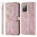 Dteck For Samsung Galaxy S20 FE Fan Edition 6.5 inch Premium PU Leather Flip Case w/ Kickstand Card Holder ID Slot Hand Strap Shockproof Cover Rosegold