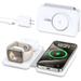 Magnetic Wireless Charger for iPhone: ETEPEHI Foldable 3 in 1 Fast Charging for Multple Devices for iPhone 15/14/13/12 Series AirPods 3/2/Pro iWatch(Adapter Included) White