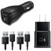 Adaptive Fast Charger Kit for Lenovo Yoga Smart Tab USB 2.0 Recharger Kit (Wall Charger + Car Charger + 2 x Type C USB Cables) Quick Charger-Black
