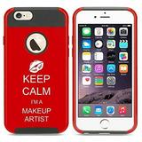 Apple iPhone 5c Shockproof Impact Hard Case Cover Keep Calm I Am A Makeup Artist (Red ) MIP