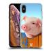 Head Case Designs Funny Animals Piggy Hanging On A Fence Soft Gel Case Compatible with Apple iPhone XS Max