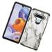 LG K51 Reflect Phone Case Hybrid Slim Protective Cover Drop Protection Sleek Slim Dual Layer Shockproof Colorful Graphic Armor Image Marbling Design Stone Marble White Cover for LG K51 /LG Reflect