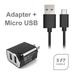 Samsung S390G Accessory Kit 2 in 1 Quick Charge DUAL USB Wall Charger 2.1 AMP Adapter + 5 Feet USB Data Sync Charging Cable BLACK