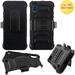 Samsung Galaxy A01 Phone Case TUFF Hybrid Shockproof Impact Armor Rugged Rubber TPU Hard Protective Cover with Swivel Belt Clip Holster & Kickstand BLACK Phone Cover for Samsung Galaxy A01