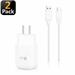 2Pack Original Genuine LG Fast Charger Compatible with Stylo 5 Stylo 6 G5 G6 G7 ThinQ Nexus 5X V30 V35 ThinQ Q7+ Stylo 4 G8 ThinQ V20 V40 ThinQ Adapter + Type C Cable