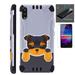 WORLD ACC Combat Guard Phone Case Compatible with TCL A2X + Screen Protector Brushed Metal Texture Hybrid Cover (Cute Dog Yorkshire Terrier)