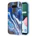 LG K31 /Aristo 5 /Fortune 3/Risio 4 Phone Case Graphic Pattern Marbling Designed Hybrid Thin Hard PC Cushion Rubber Protective Marble Cover [Blue Stone] for LG Aristo 5 LG K31 LG Fortune 3 LG Risio 4