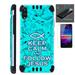 WORLD ACC Combat Guard Phone Case Compatible with TCL A2X + Screen Protector Brushed Metal Texture Hybrid Cover (Teal Follow Jesus)