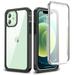 Dteck Case for iPhone 12 / 12 Pro with Built-in Screen Protector Hybrid Rugged Shockproof Case Anti-Scratched Clear Back Protective Case for iPhone 12 / iPhone 12 Pro 6.1-inch