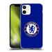 Head Case Designs Officially Licensed Chelsea Football Club Crest Plain Blue Soft Gel Case Compatible with Apple iPhone 12 Mini