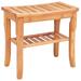 Costway Bamboo Shower Seat Bench Bathroom Spa Bath Organizer Stool