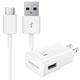 TTECH for Samsung Galaxy S8 S9 S10 Plus LG V20 V30 V40 ThinQ Adaptive Fast Charger USB-C Type-C Cable Kit Fast Charging USB Wall Charger Home Power Adapter [1 Wall Charger + 4 FT Type-C Cable] White