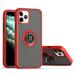 Apple iPhone 12 Mini /5.4 Phone Case with Ring Stand 360Â° Rotable Clip Hybrid 2 in 1 TPU + PC Armor Rubber Protective Metal Plate Support Magnetic Mount Cover Frosted 2 Tone RED for iPhone 12 Mini