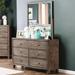 Malt Contemporary Grey 2-piece 6-Drawer Dresser and Mirror Set by Furniture of America