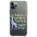 DistinctInk Clear Shockproof Hybrid Case for iPhone 11 Pro MAX (6.5 Screen) - TPU Bumper Acrylic Back Tempered Glass Screen Protector - Just a Giraffe Trapped in a Human Body