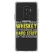 DistinctInk Clear Shockproof Hybrid Case for Samsung Galaxy S9+ PLUS (6.2 Screen) - TPU Bumper Acrylic Back Tempered Glass Screen Protector - Whiskey in the Morning Hard Stuff Evening