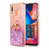 Samsung Galaxy A20 Galaxy A30 Phone Case Hybrid Glitter Luxury Bling Sparkling Liquid Quicksand Sparkle Soft TPU Hard PC Rubber with Ring Stand Holder Cover PURPLE for Samsung GALAXY A30 / Galaxy A20