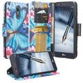 Cute Girls Women Pu Leather Wallet Case for LG Stylo 4 Case LG Stylo 4 Plus Case [Kickstand] ID&Credit Card Slot Phone Case For LG Stylo 4/Stylo 4 Plus - Blue Butterfly