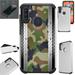 WORLD ACC Fusion Phone Case Compatible with Samsung Galaxy A11 + TEMPERED GLASS Hybrid TPU Phone Cover (Multi Camo Crosshatch)