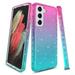 Samsung Galaxy S21 5G Case Rosebono Hybrid Bling Glitter Sparkle Blue Pink Gradient Transparent Fashion Cute Colorful TPU Skin Cover Case for Samsung Galaxy S21 5G