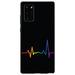 DistinctInk Case for Samsung Galaxy Note 20 (6.7 Screen) - Custom Ultra Slim Thin Hard Black Plastic Cover - Rainbow Pulse Heart Beat - Show Your LGBTQ Support