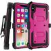 GoldCherry iPhone XS Max 6.5 inch case Heavy Duty Shockproof Rugged Hybrid Housing with Rotating Belt Clip and Bracket for Apple iPhone XS Max 6.5 inch (Pink)