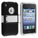 Deluxe Rubberized Hard Case with Chrome Stand for iPhone 3G / 3GS - Black