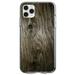 DistinctInk Clear Shockproof Hybrid Case for iPhone 11 (6.1 Screen) - TPU Bumper Acrylic Back Tempered Glass Screen Protector - Brown Weathered Wood Grain Print - Printed Wood Grain Image