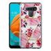 LG K51 Phone Case Marble Stone Design Pattern Hybrid Bumper Frame Shiny TPU Soft Rubber Silicone Rugged Raised Edge Cover Electroplated Ultra Slim Thin Case PINK ROSES Marbling for LG K51 [2020]