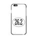 DistinctInk Case for iPhone 6 / 6S (4.7 Screen) - Custom Ultra Slim Thin Hard Black Plastic Cover - White 26.2 Oval Marathon Run - Show Your Love of Running