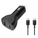 USB C Truck Car Charger UrbanX 63W Fast USB Car Charger PD3.0 & QC4.0 Dual Port Car Adapter with LED Display and 100W USB C Cable for ZTE nubia N2