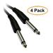 C&E 1/4 Inch Mono Patch Cable 1/4 Male 50 Feet 4 Pack