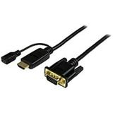 Used-Like New StarTech.com 6 ft HDMI to VGA Active Converter Cable - HDMI to VGA Adapter - 1920x1200 or 1080p - HDMI/VGA for Video Device Monitor Projector - 6 ft - 1 x HDMI Male Digital