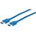 Manhattan SuperSpeed USB USB 3.2 Gen 1 Cable USB-A Male to USB-A Male 5 Gbps 6 ft. Blue