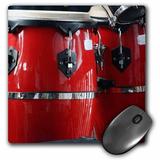 3dRose red conga drums - Mouse Pad 8 by 8-inch (mp_156307_1)