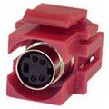 IEC RMD04-RD S Video ( SVHS ) Mini Din 4 Female to Female Flush Mount Keystone Connector Red