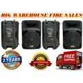 2 ABSOLUTE PRO 2500 Watts 15 Active PA DJ Speaker MP3 FM Radio Bluetooth Mic