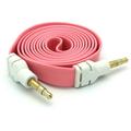 Compatible With Samsung Galaxy S10e S10+ S10 - Pink Flat Aux Cable Car Stereo Wire Audio Speaker Cord 3.5mm Jack Adapter Auxiliary [Tangle Free] O1O