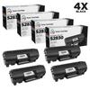 LD Compatible Replacement for Dell 593-BBYP (593-BBYO / GGCTW / 3RDYK) Set of 4 High-Yield Black Toner Cartridges for use in Laser S2830dn