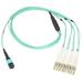 Plenum Fiber Optic Cable 40 Gigabit Ethernet Qsfp 40Gbase-Sr4 To Mtp(Mpo) Lc (4 Duplex Lc) 24 Inch Breakout Cable Om3