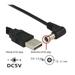 Simyoung 3.3FT Male to Right Angled 90 Degree 5.5 x 2.1mm DC 5V Power Plug Barrel Connector Charge Cable 5 Volt DC Barrel Jack Adapter DC to USB Converter