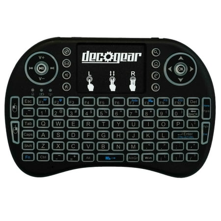Deco Gear 2.4GHz Wireless Backlit Keyboard Smart Remote with Touchpad Mouse - STV300BK