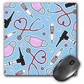 3dRose Cute Veterinarian or Veterinary Technician Love Pattern Blue - Mouse Pad 8 by 8-inch (mp_172118_1)