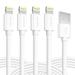 [4 Pack] Overtime MFI Certified Lightning to USB Cable 6Ft Phone Charger and Sync Cable - White