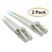 C&E 10 Gigabit Aqua Fiber Optic Cable LC/LC Multimode Duplex 50/125 7 Meter (22.9 Foot) 2 Pack