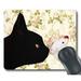 GCKG Cat and the Butterfly in Floral Pattern Mouse Pad Personalized Unique Rectangle Gaming Mousepad 9.84 (L) x 7.87 (W)