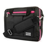 Nylon Multi-Compartment Convertible Backpack And Shoulder Bag Carrying Case For Microsoft Surface Book 2 / Surface Pro / Surface Laptop (13 Inches - 14 Inches) (Magenta)