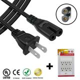 AC Power Cord Cable Plug for Panasonic DMR Series DVD VHS Combo Player-recorder Dmr-e20 Dmr-e20d PLUS 6 Outlet Wall Tap - 4 ft